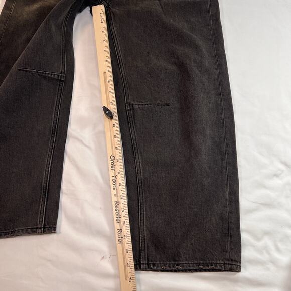 Madewell The Darted Barrel Leg Jeans Petite Size 26P Black Button Fly Boho Denim - Picture 16 of 16
